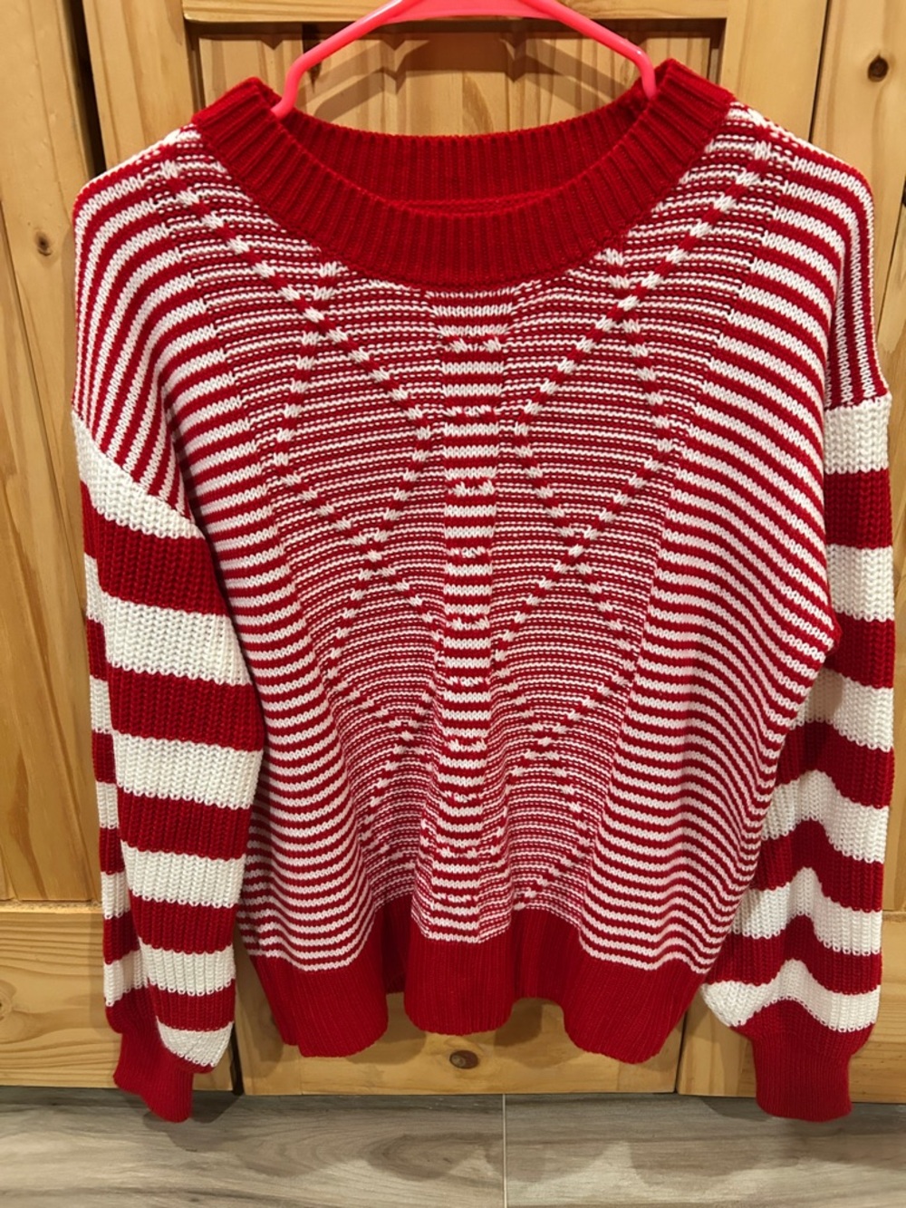 Red & White Striped Women's Knit Sweater